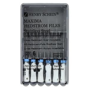 Maxima Hand Hedstrom Files 25 mm Size 15 Stainless Steel White 6/Bx