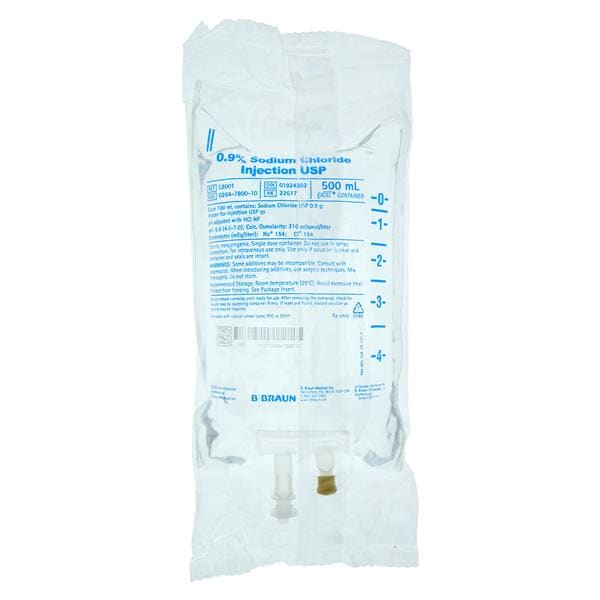Excel IV Injection Solution Sodium Chloride 0.9% 500mL Plstc Inj Cntnr Ea, 24 EA/CA