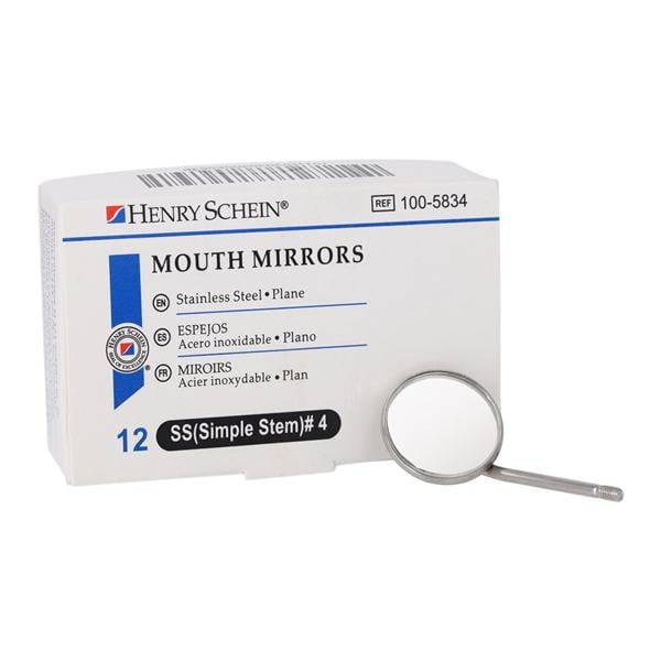 Mirror Head Stainless Steel Size 4 Simple Stem Plane 12/Bx