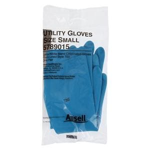 Ansell Rubber Utility Gloves Small Blue 12Pr/Bg
