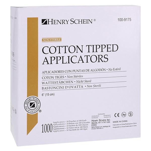 Cotton Tipped Applicator 6 in Wood Handle Non Sterile 1000/Bx, 10 BX/CA