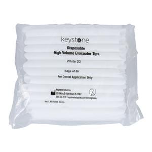 Slotted Evacuator Tip Vented White Plastic 50/Bg, 20 BG/CA