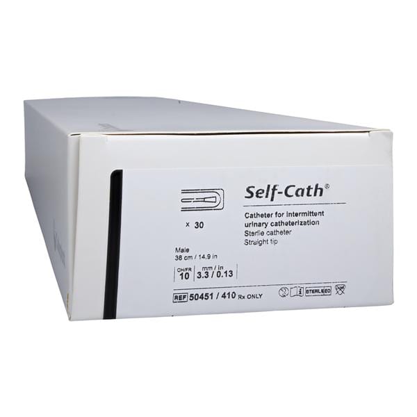 Self-Cath Intermittent Catheter Long Straight Tip PVC/Siliconized Surface 10Fr