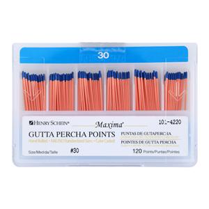 Maxima Hand Rolled Gutta Percha Points Size 30 Blue 120/Bx