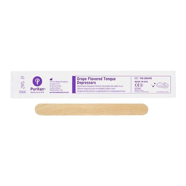 Grape Tongue Depressor 5.5 in Wood Non Sterile Junior 50/Bx