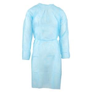 Isolation Gown Spunbonded Polypropylene Unisize Blue 50/Ca