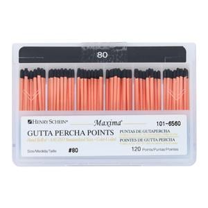 Maxima Hand Rolled Gutta Percha Points Size 80 Black 120/Bx