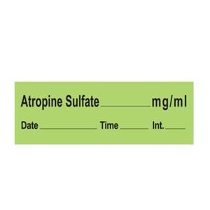 Labels Atropine Sulfate Green 500&quot;/RL 1/EA