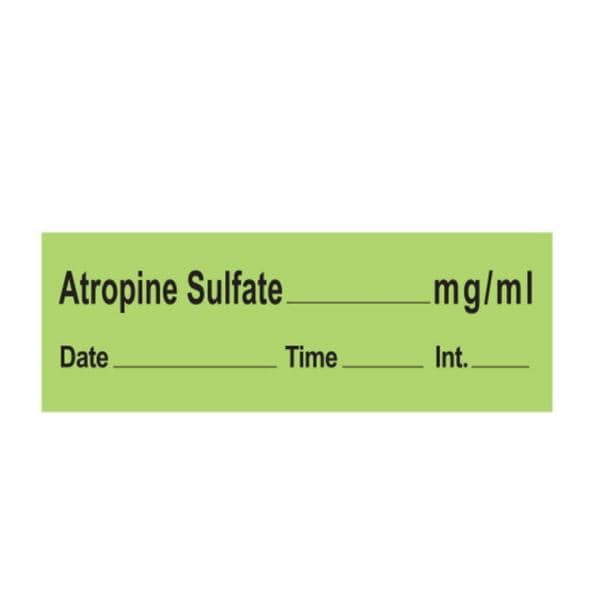 Labels Atropine Sulfate Green 500&quot;/RL 1/EA