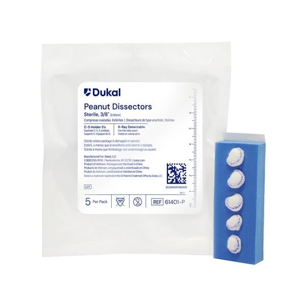 100% Cotton Peanut Sponge 3/8" Sterile X-Ray Detectable LF