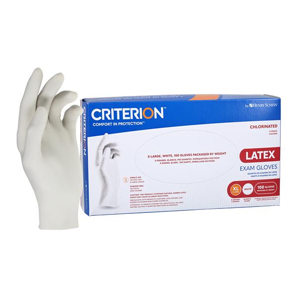Criterion Latex Exam Gloves X-Large Standard White Non-Sterile, 10 BX/CA