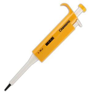 Diamond Adjustable Volume Pipette 5-50uL Graduated Yellow EA
