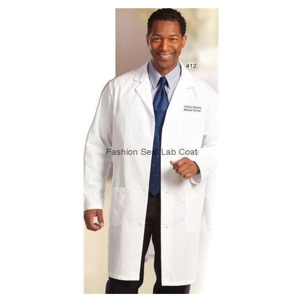 Lab Coat 3 Pockets Long Sleeves Large White Mens Ea