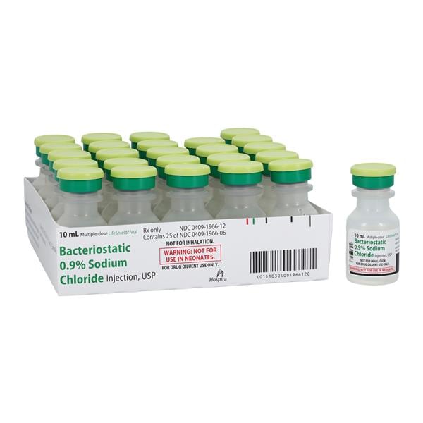 Sodium Chloride Bacteriostatic Injection 0.9% LF MDV 10mL 25/Package