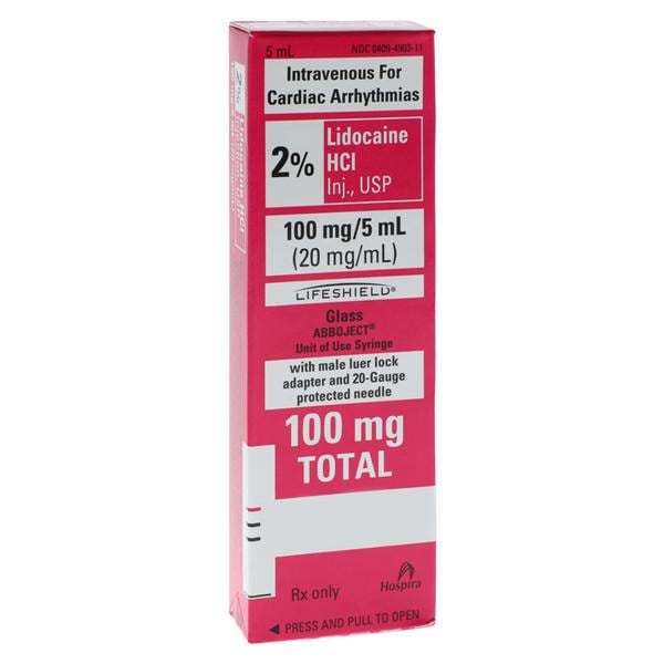Lidocaine HCl Injection 2% PF Crdc Abboject Lifeshield Syringe 5mL 10/Package