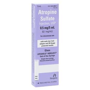 Atropine Sulfate Injection 0.1mg/mL Abboject Lifeshield Syringe 5mL 10/Package