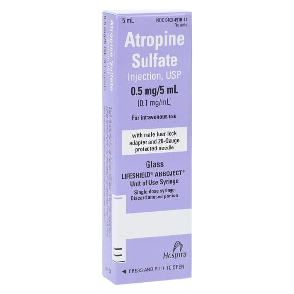 Atropine Sulfate Injection 0.1mg/mL Abboject Lifeshield Syringe 5mL 10/Package