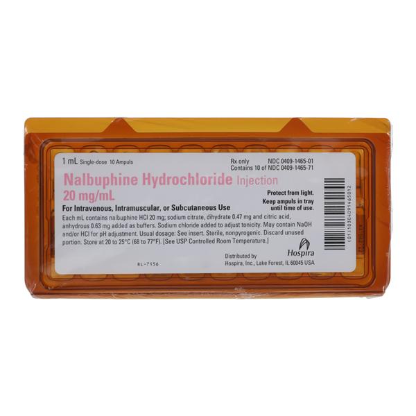 Nalbuphine HCl Injection 20mg/mL Ampule 1mL 10/Package