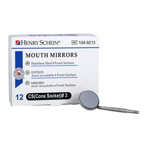 Mirror Head Stainless Steel Size 3 Cone Socket Front Surface 12/Bx