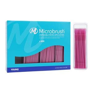 Microbrush Plus Bendable Micro Applicator Fine Pink 400/Pk