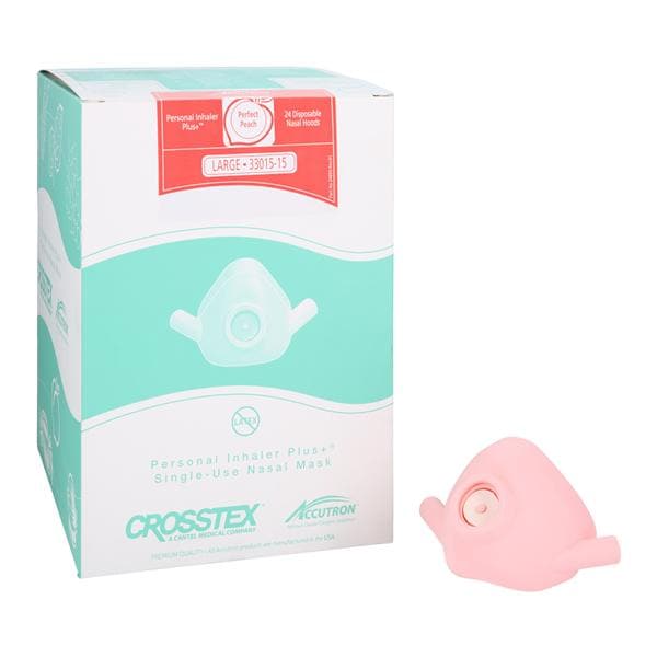 Personal Inhaler Plus Nasal Hood Large Perfect Peach 24/Pk