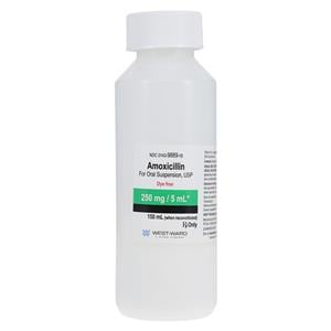 Amoxicillin Oral Suspension 250mg/5mL Dye Free Tutti-Frutti Bottle 150mL