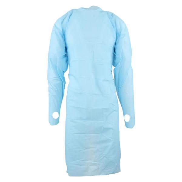 Thumbs Up Dialysis Gown Polyethylene Film Regular / Large Blue 15/Bx, 5 BX/CA