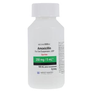 Amoxicillin Oral Suspension 250mg/5mL Dye Free Tutti-Frutti Bottle 100mL