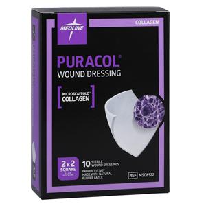 Puracol Collagen Dressing 2x2" Sterile Highly Absorbent LF