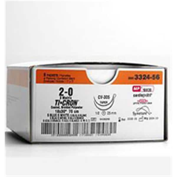 Ti-Cron Suture 2 30" Polyester Braid KV-37 Blue 12/Ca