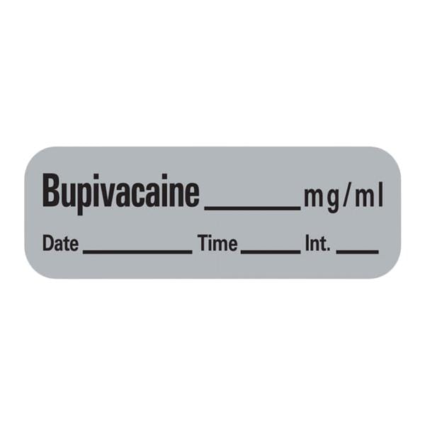 Anesthesia Label DTI Bupivacaine mg/ml Gray 1-1/2x1/2" 600/Rl