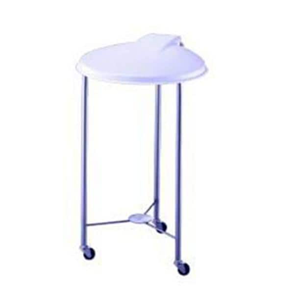 Linen Pneumatic Lid Round Stainless Steel Hamper 25x35.75