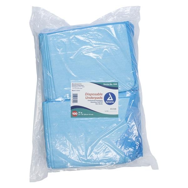 Incontinence Underpad Unisex 23x24" High Blue 200/Ca