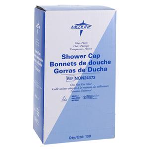 Shower Cap Plastic Clear 1 Size Disposable Latex-Free 500/Ca