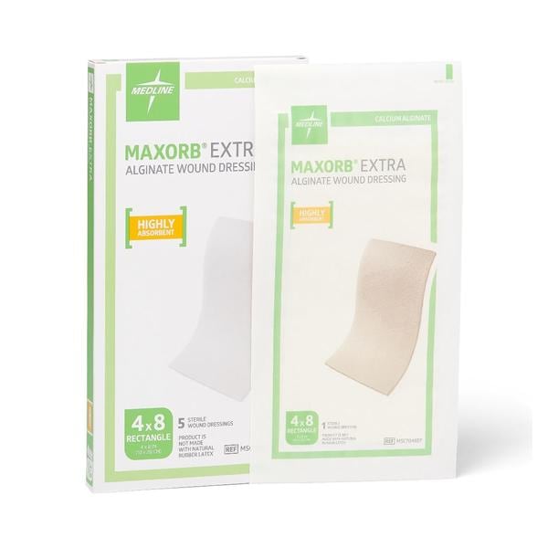Maxorb Extra Alginate Dressing 4x8" Sterile Highly Absorbent LF