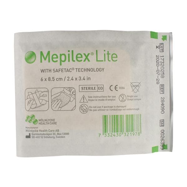 Mepilex Lite Foam Wound Dressing Dressing 2-2/5x3-2/5" Strl Adh Adhs Wt Abs LF
