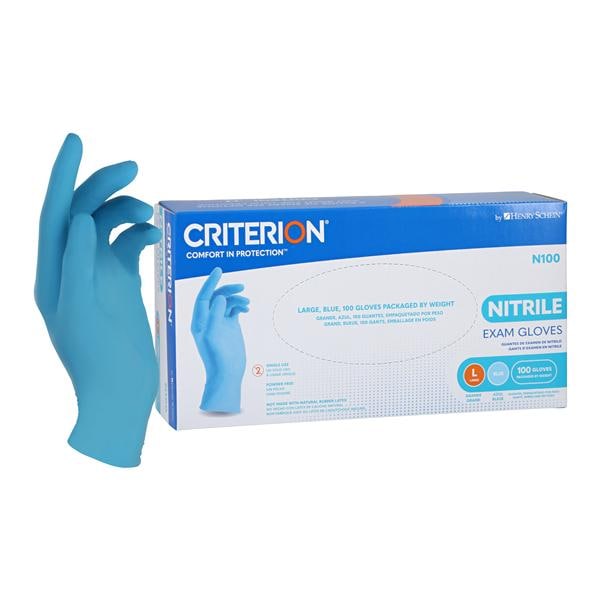 Criterion N100 Nitrile Exam Gloves Large Blue Non-Sterile 100/Bx