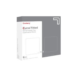 Curve Nitrile Exam Gloves Standard White Non-Sterile, 10 BX/CA