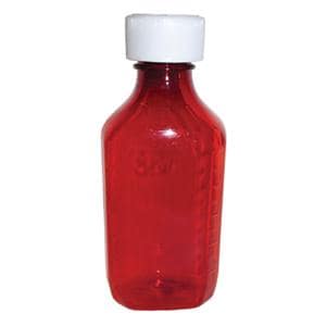 Syrup Bottle Plastic 3oz Amber Reusable 100/Ca