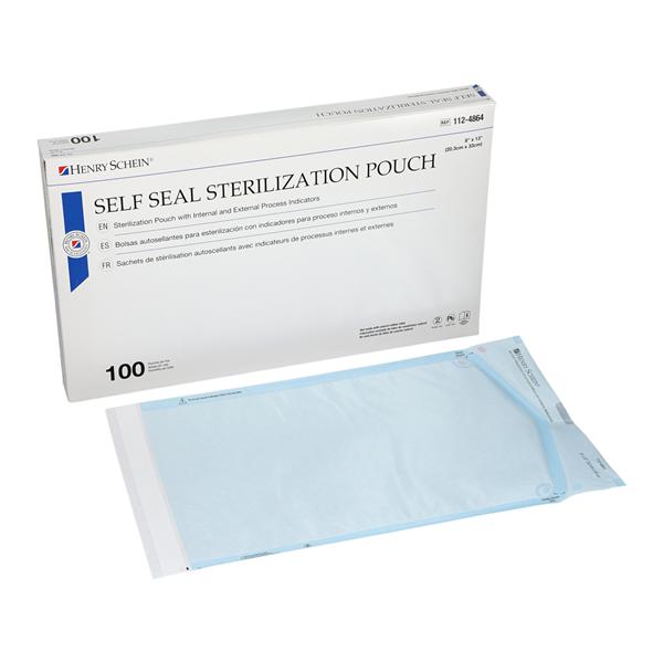 Sterilization Pouch Self Seal 8 in x 13 in 100/Bx