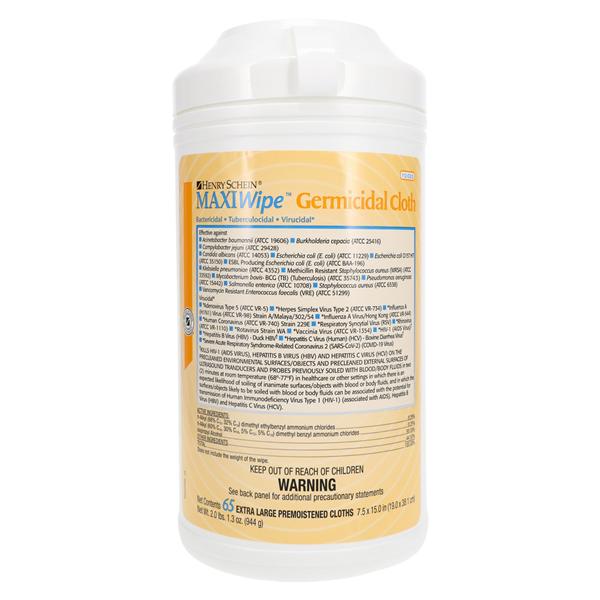 Maxiwipe Germicidal Wipes X-Large 65/Cn, 6 CN/CA