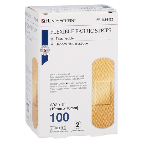 Adhesive Bandage Fabric 3/4x3" Flesh Sterile 100/Bx