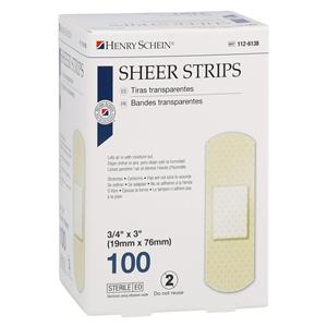 Adhesive Bandage Plastic 3/4x3" Sheer Sterile 100/Bc