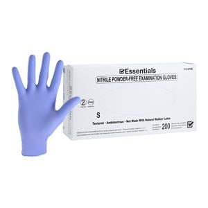 Essentials 200 Nitrile Exam Gloves Small Periwinkle Non-Sterile 200/Bx, 10 BX/CA