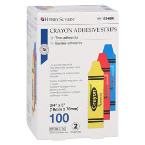 Strip Bandage Plastic 3/4x3" Crayon Sterile 100/Bx