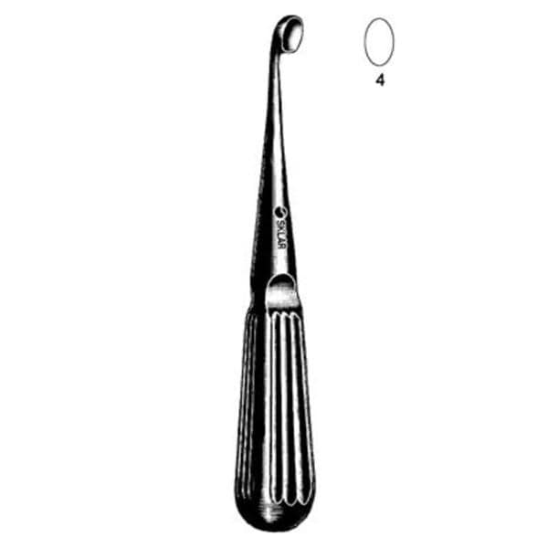 Bruns Bone Curette 6-3/4" Stainless Steel Ea