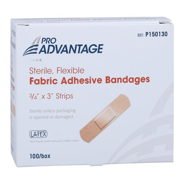 Pro-Advantage Adhesive Bandage Fabric 3/4x3" Tan Non-Sterile 100/Bx, 12 BX/CA