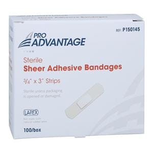 Pro-Advantage Adhesive Bandage Sheer 3/4x3" Tan Sterile 100/Bx, 12 BX/CA