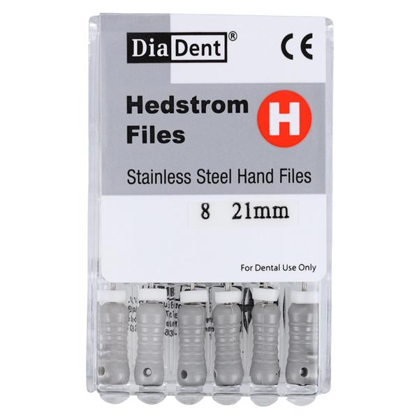 Hand Hedstrom File 21 mm Size 8 Stainless Steel Gray 0.02 6/Pk