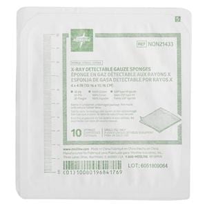 Cotton Gauze Sponge 4x4" 32 Ply Sterile X-Ray Detectable LF